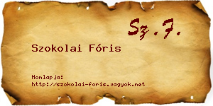 Szokolai Fóris névjegykártya